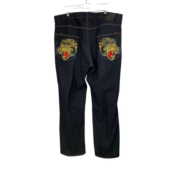 Ed Hardy Mens Wide-Leg Denim Jeans Embroider Panther Pockets Size 44  RQ10250 - Picture 9 of 13